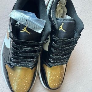 Jordan Black and Gold Premium Sneakers